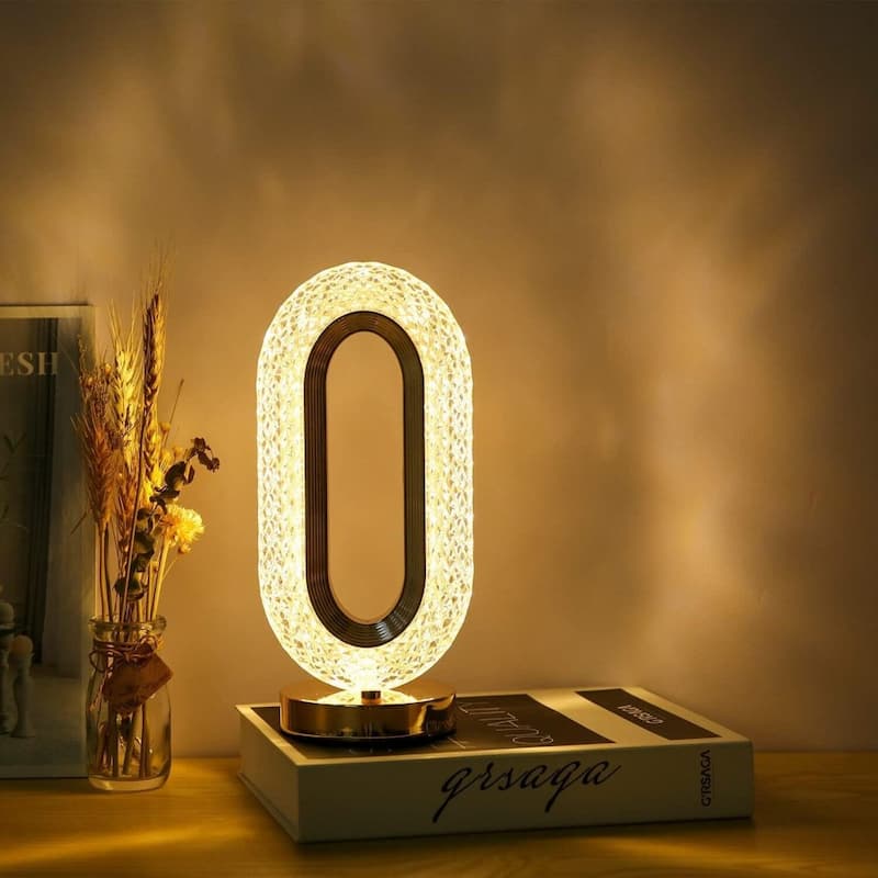 Oval Rechargeable Crystal Touch Lamp