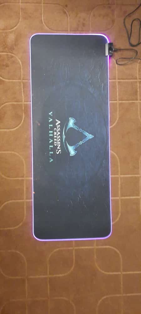 Assassin's Creed Valhalla Gaming Mouse Pad lit up