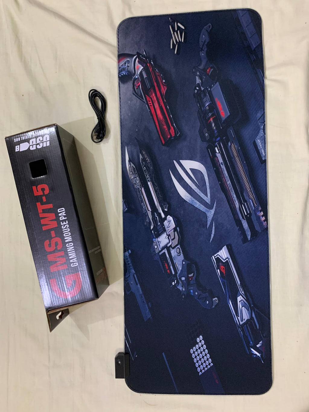 ROG Weapons Gaming Mouse Pad with packaging