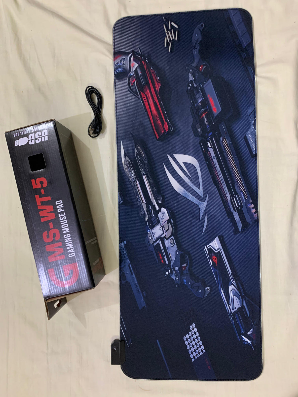 ROG Weapons Gaming Mouse Pad with packaging